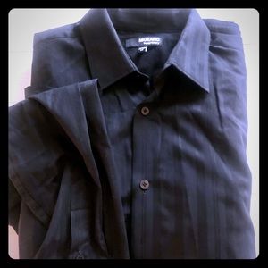 MURANO MENS BLACK TEXTURED LONG SLEEVE SZ. M